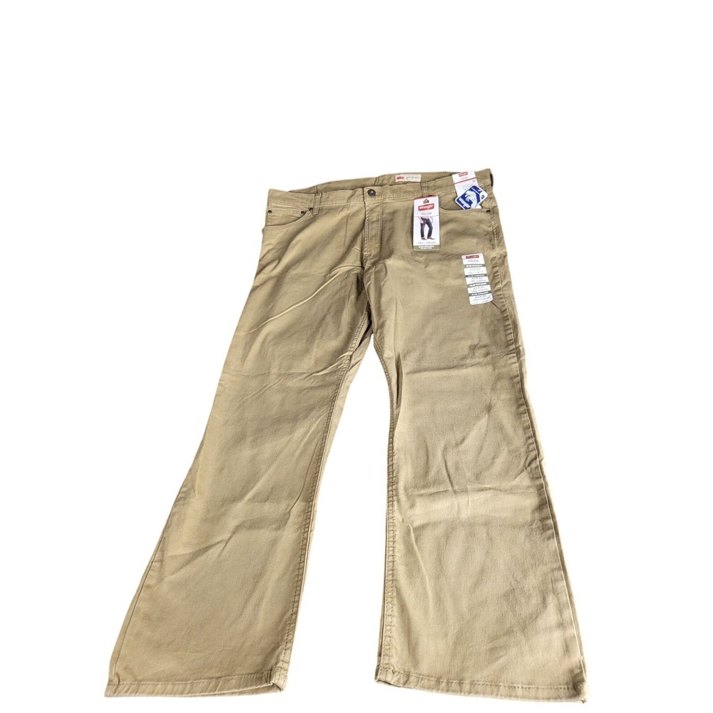 Wrangler Five Star Mens 42x30 Khaki Pants Slim Straight NWT Stretch Work Apparel